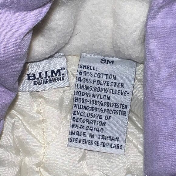 Bum Equipment Purple Baby Snowsuit Vintage Hooded Zippered 9 Month - Picture 5 of 7